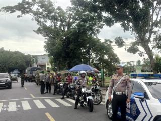 Polres Langkat Gelar Patroli Skala Besar Bersama TNI, Satpol PP dan Dishub